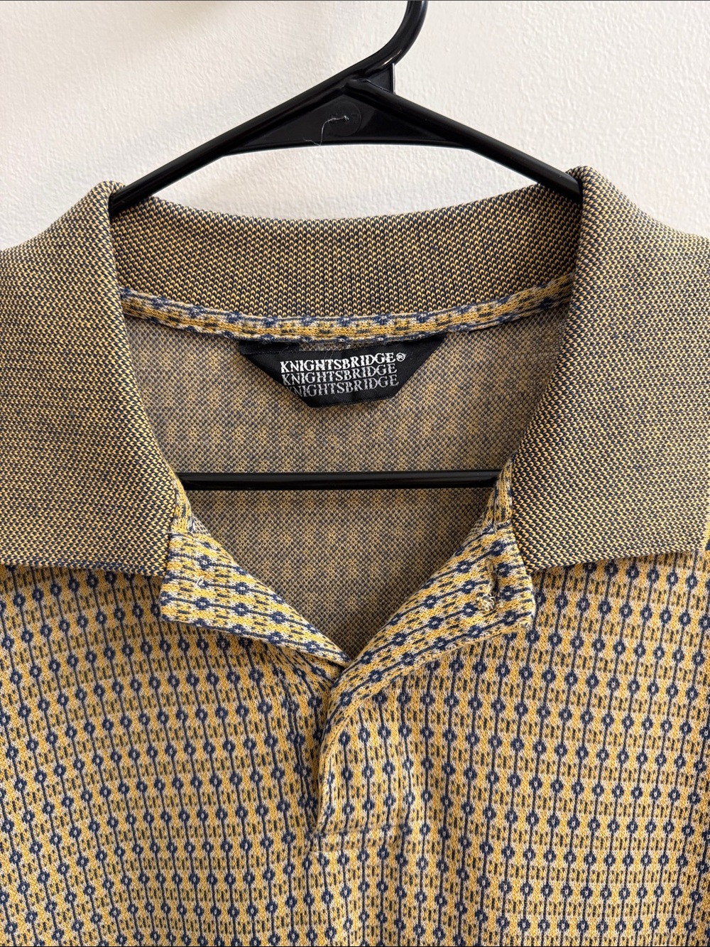 Knightsbridge Yellow & Blue Textured Knit Polo